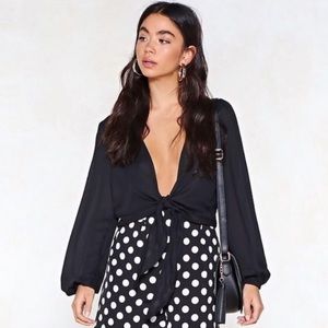 Nasty Gal Hang Me to Dry Tie Blouse